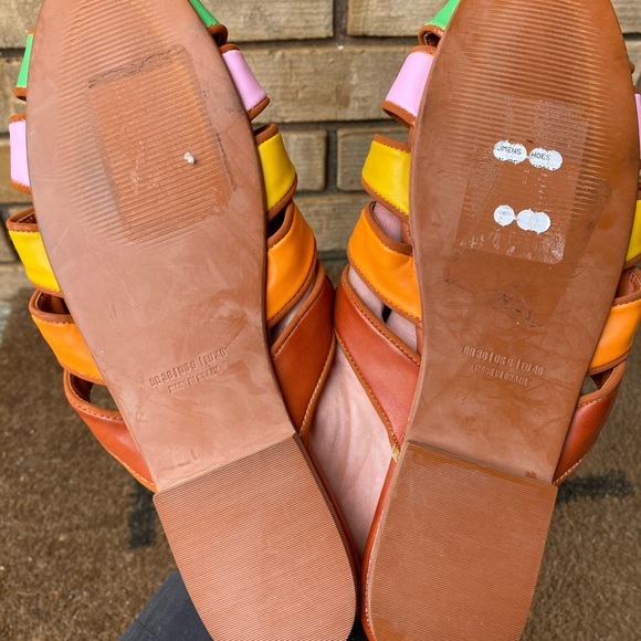 FARM RIO Rust Rainbow Beaded Colorful Vegan Leather Mules in Women’s Sz US 9 - Picture 5 of 6